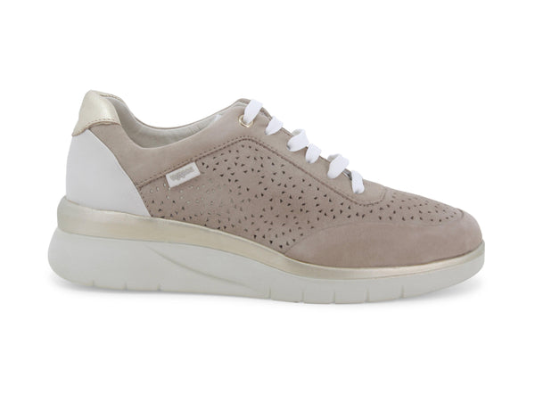 Melluso Scarpe Stringate Estive con Zeppa tomaia Camoscio Beige K55336D-229060